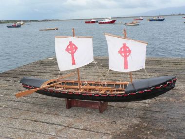 A model representing St Brendan’s currach.