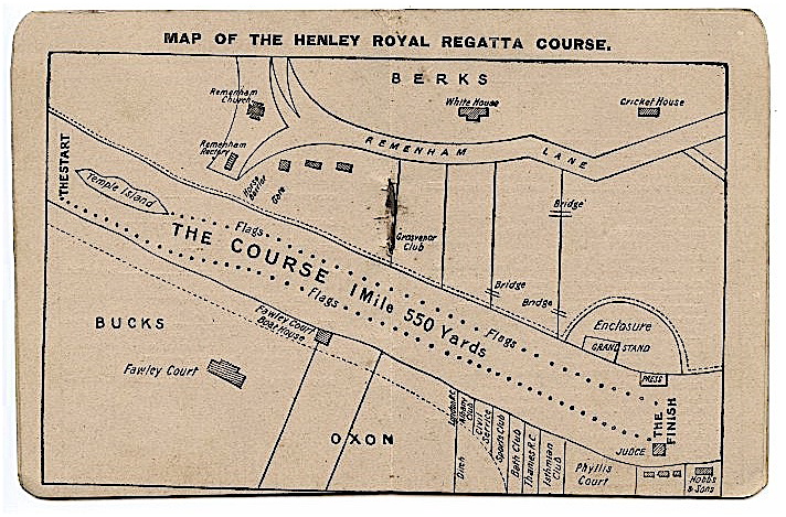 Map of the Henley Course, 1895.
