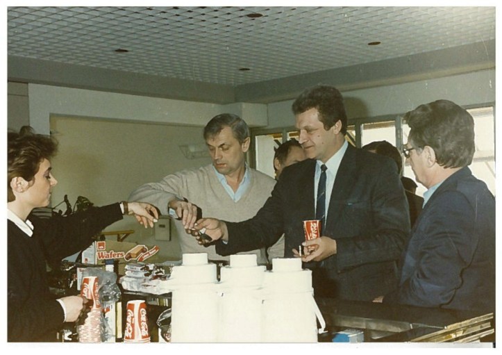 Wilfried Hofmann (DDR President), Dimitri Semionov and Leonid Drachewski (URSS board)