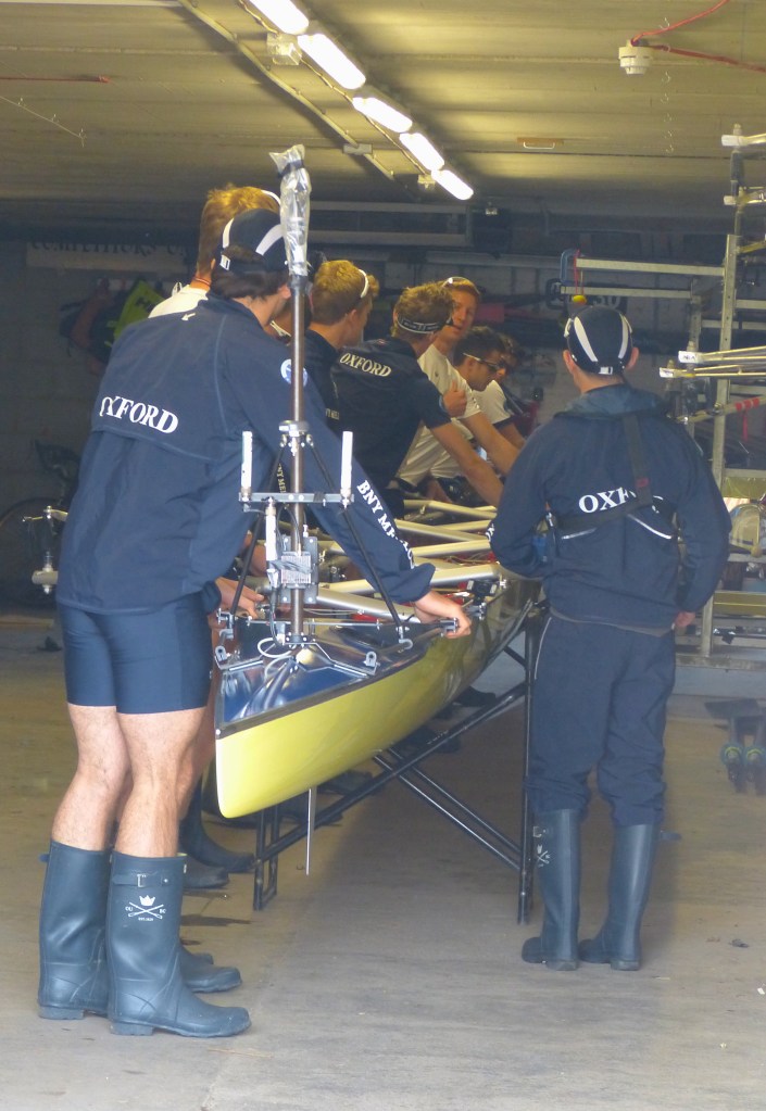 Oxford in their Putney boathouse, 2015