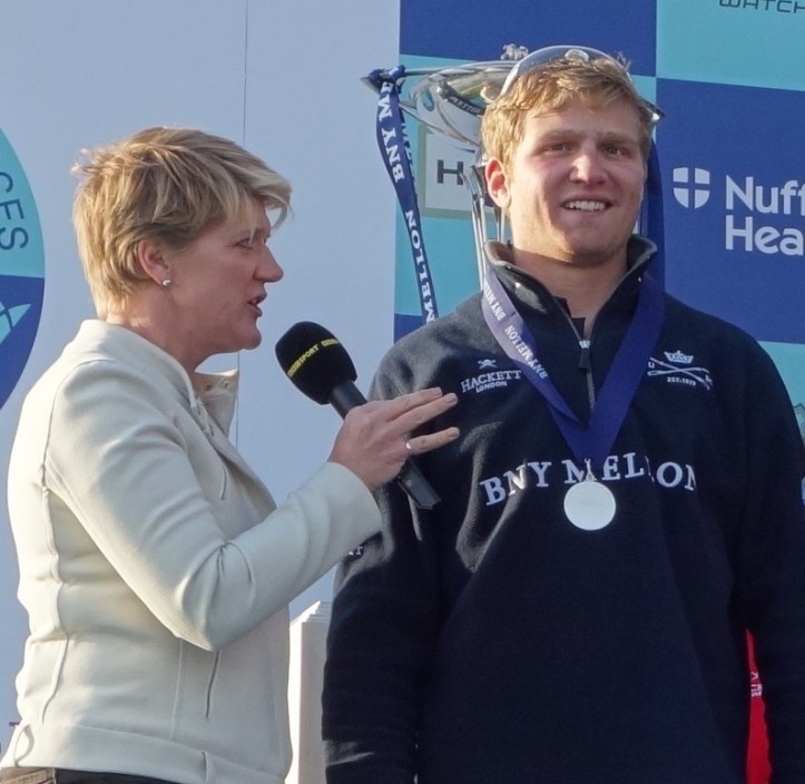 Two National Treasures. Broadcaster Clare Balding surprised many when she chose to present the Boat Race rather than her beloved Grand National horse race. ‘There will never be another first women’s Boat Race on the Tideway. The Grand National doesn’t need my help, women’s sport does’ she said. ‘Stan’ Louloudis’s win means that he is now only one of fourteen Blues who have ever won four Boat Races.  (HR)