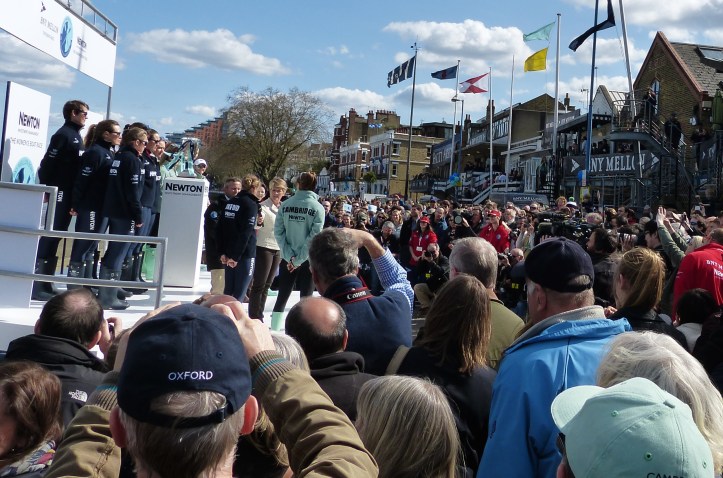 By the Women’s Boat Race crews in the media spotlight in 2015.