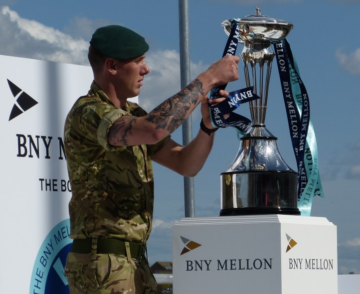 Royal Marines provide security on the water during racing but are also responsible for a little ceremony when they deliver the trophies by Inflatable Raiding Craft.
