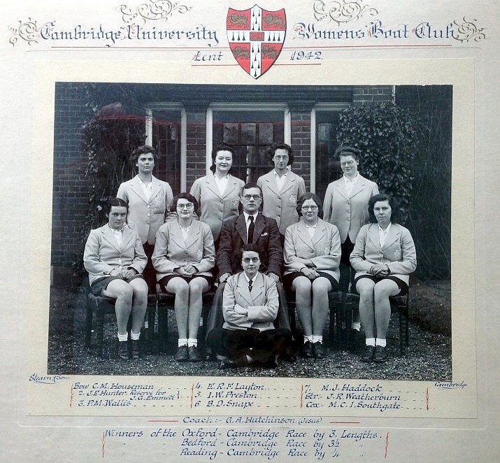 1942 crew photo (courtesy of Newnham College).