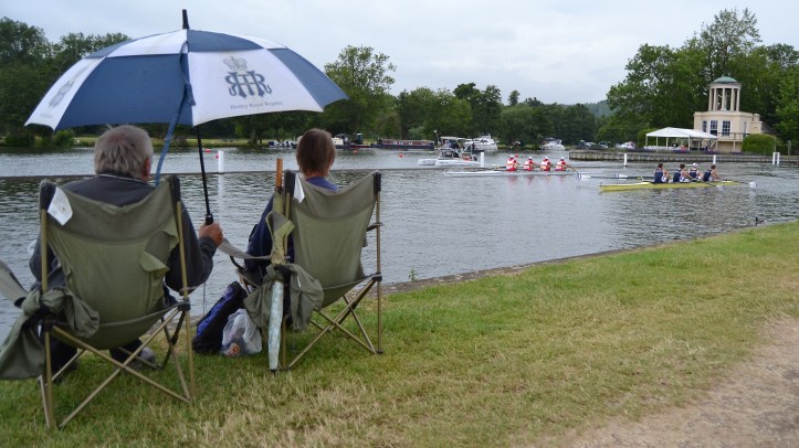 Pic A. Tideway Scullers race London Rowing Club in mid-morning drizzle.