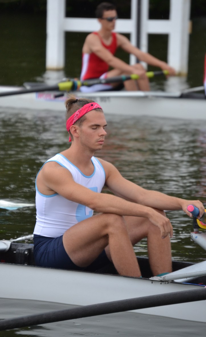Pic D. Maloney of Columbia University, USA, prepares himself before the start of the race against the University of the West of England.