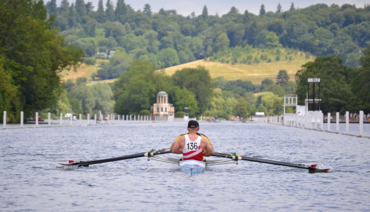 Returning from the finish. 