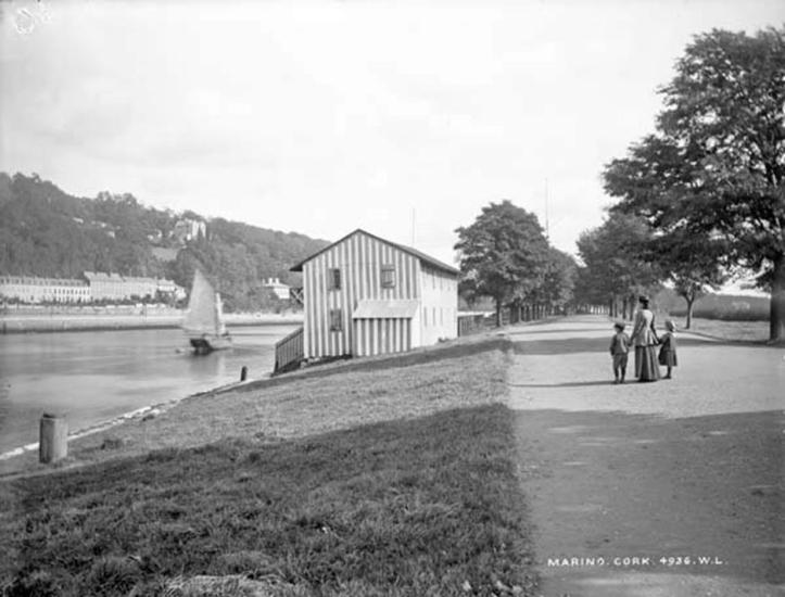 The Marina, Cork, with the old boathouse of Shandon Rowing Club facing onto the River Lee.
