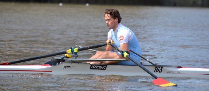 Pic 3. Third place was Charlie Maynard who (unofficially) was about seven seconds behind Folkard at the finish with a time of 24.52. He fought all the way but, sadly, this was Maynard’s last race and he has come third in all three of his attempts. A great fighter, the sort you wish had another chance. His great-great-grandfather won in 1833.