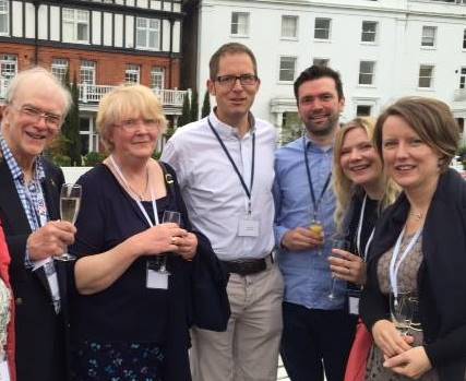 On the boat: Clive, and his partner Patricia (The Radleys of the Lea lead editor), her son Alex, son-in-law Richard, Debbie (the book’s hugely talented designer) and Alex’s wife, Michala.