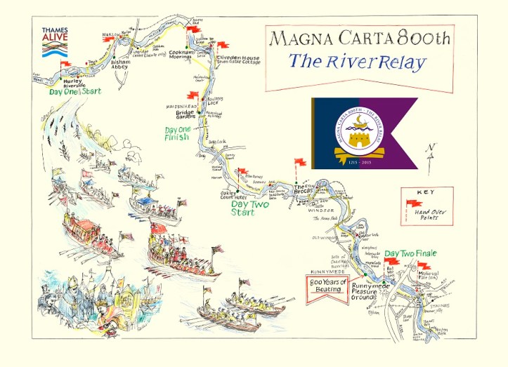 Pic 5. The route of the river relay. Illustration by Peter Kent.