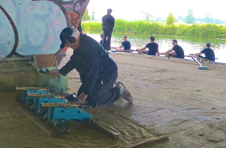 Pic 8. The start cannons are real (albeit without projectiles) and are almost literally deafening if you are standing under the bridge where they are fired.