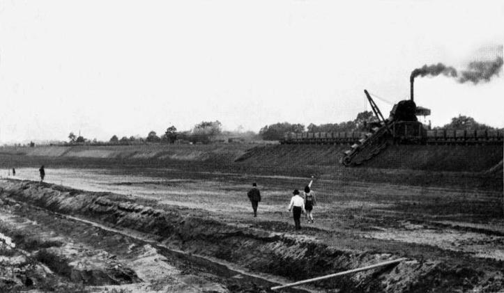 The Toda rowing course under construction.