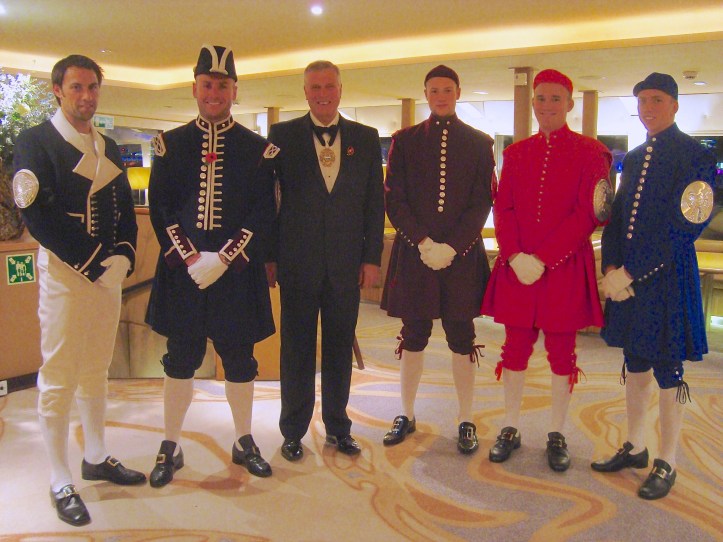 Pic 4. Five different coats at the Waterman’s Company 500th Anniversary Dinner on 11 November 2014. Picture: Susan Fenwick.