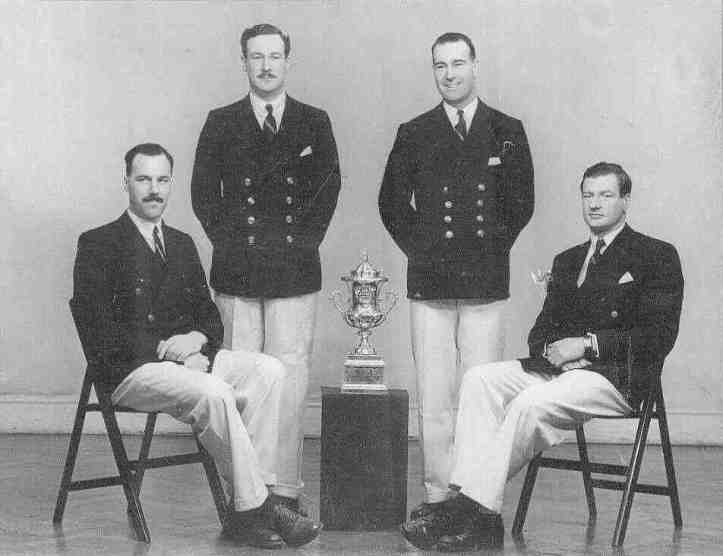 The Quintin BC crew that won Henley’s Wyfold Cup in 1947. Richard is standing on the left. Picture: www.quintinboatclub.org