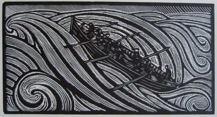 René Quillivic’s woodcut “La vague” (1929).