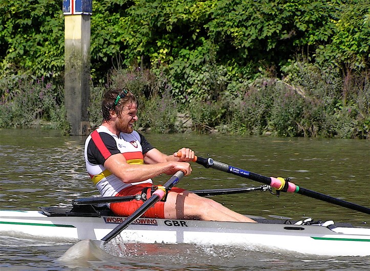 Pic 1. Alan Campbell of Tideway Scullers passing the winning post in the 2010 Wingfield Sculls.