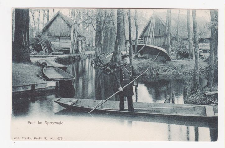 Two Oars Good, One Oar Bad - Mail Delivery on the River in Germany c.1909