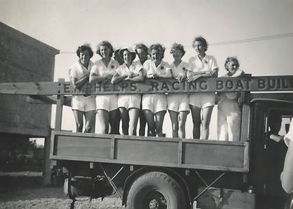 A true amateur team: England women’s rowing team at Macon in 1951. Photo courtesy of Clive Radley.