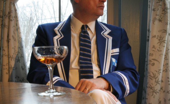 Celebrating my rowing club’s new blazer with a cocktail (Pink Gin, if you need to know).