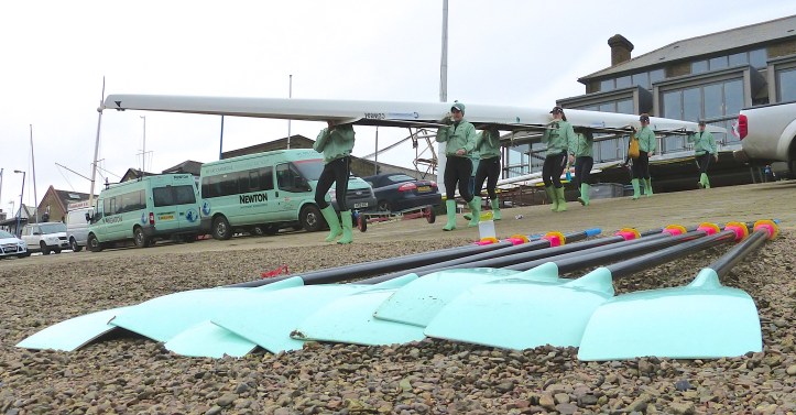 Pic 1. Blondie, Cambridge Women’s Reserves, boat out of Thames Rowing Club.