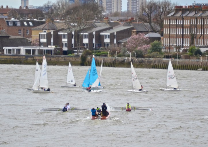 Pic13. Hello sailors. The first Oxford v Brooks race ends early.