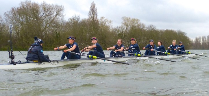 Pic 16. If anywhere on the Putney to Mortlake Course is going to be rough, it is usually Corney Reach at Chiswick.