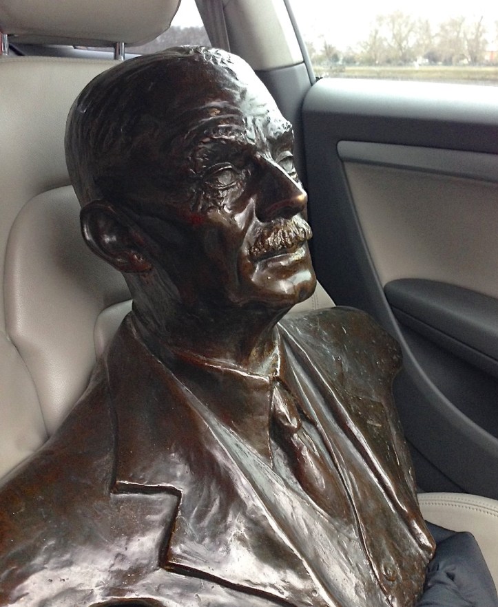 Pic 2. Steve goes to the Oxford Brookes Dinner. This bronze bust of Fairbairn by George Drinkwater goes to the overall winner of the Head of the River Race. Picture: @OBUBC.