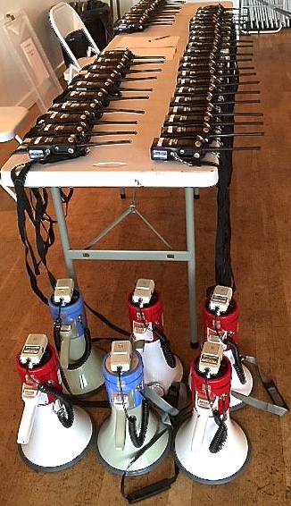 Pic 3. Some of the communication equipment needed to cover three miles of river.