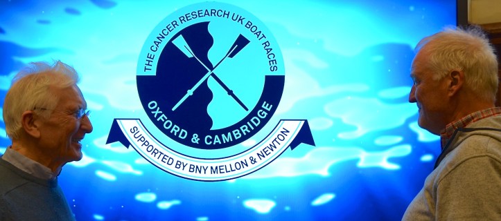 Pic 4. Two men who have seen more Oxford-Cambridge Boat Races than most. Journalist Chris Dodd (left) and Intersport Images photographer Peter Spurrier (right).