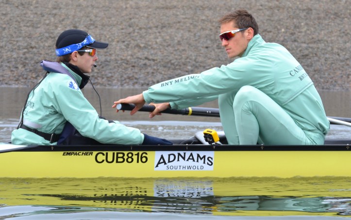 Pic 4. Cox Ian Middleton, in his third Boat Race, and stroke man, Lance Tredell, in his first.