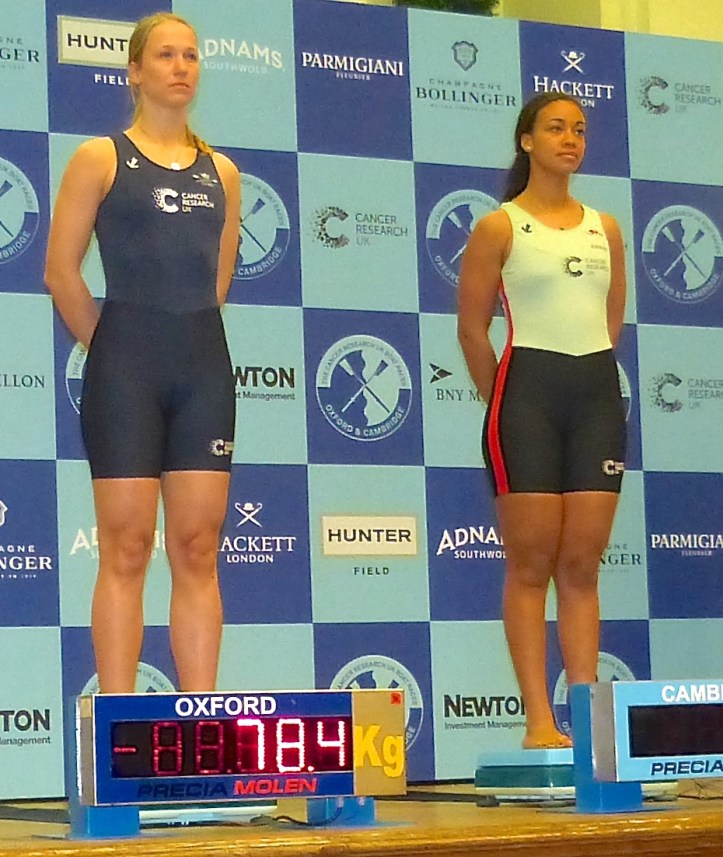 Pic 5b. Historically, there have been plenty of Etonians in the Boat Race but Elo Luik of Oxford (left) will be the first Estonian. Her opposite number in the Cambridge boat will be Daphne Martschenko from the United States (right).