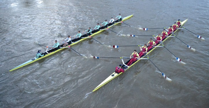Pic 8. Cambridge and Brooks at Hammersmith Bridge.