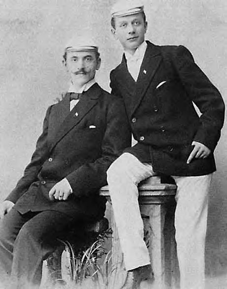 Olympic Champions 1896? Berthold Küttner (left), born in Stettin and who later worked as engineer in Berlin, with his double sculls partner Adolf Jäger. Photo: Journal of Olympic History.