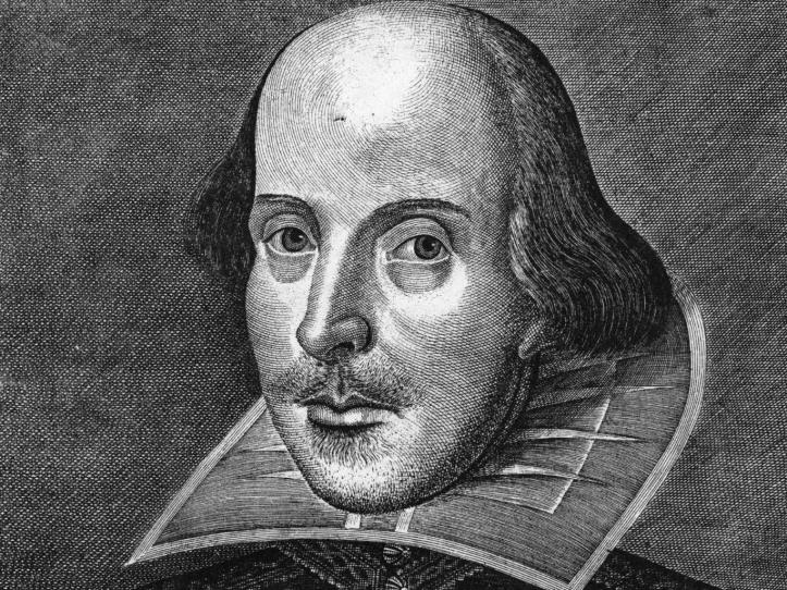 Pic 1. The famous engraving of Shakespeare by Martin Droeshout, done for the First Folio seven years after the playwright’s death but probably from a now lost authentic portrait.