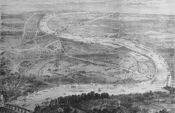 Pic 1. 1873: The setting for the 30th Boat Race.