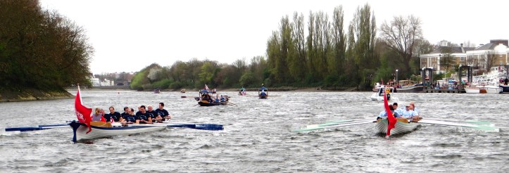 Pic 5. 2014 – The contest between the 1829 Cutters follows the Watermen’s Cutters Race for men.