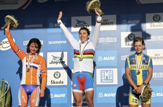 Pic 7. Who thought that the centre outfit was a good idea? Its only merit is that it makes the lycra on the left look good. Perhaps the Swedish cyclist on the right considers her lucky escape.