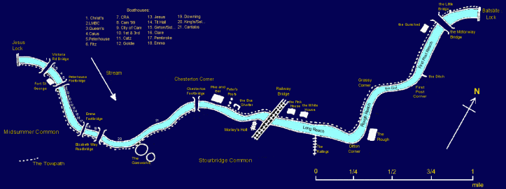 Picture 5 - The best available map of the rowing portion of the Cam.
