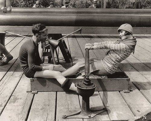 Caption: A publicity photo for Rolled Stockings (1927). The image was probably taken in the San Francisco Bay Area, where the film was shot.