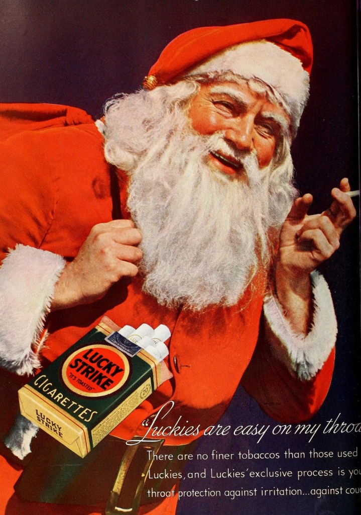 Pic 4. As Santa is overweight and a smoker, he will soon be needing the North Pole’s National Elf Service.