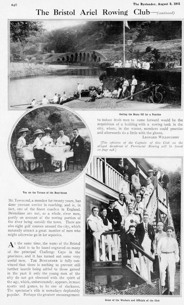 Pic 4 and Pic 5. Leonard Willoughby’s take on Bristol Ariel Rowing Club, based at St Anne’s Park, Bristol.