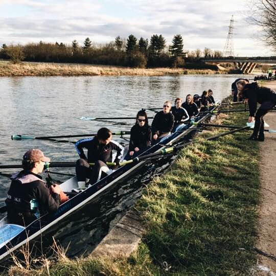 Picture 3: W1 marshalling during Lent Bumps this year. The expressions of doom on our faces say it all. Photo: Sue Aylward.