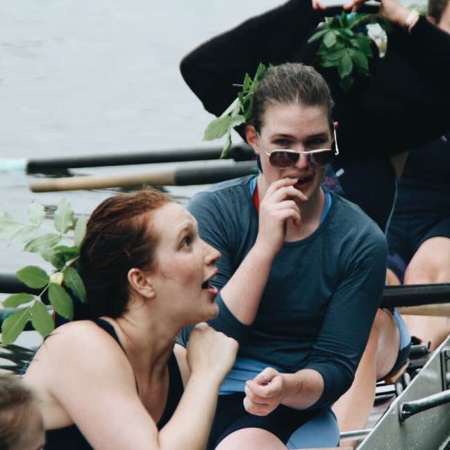 Picture Two- Neria and I in PCBC W2 after bumping on the final day of Mays last year. She’s saying ‘hi’ to her Mum in Canada via CamFm, I’m eating a lolly. Photo: Bjoern A. Zeeb. 