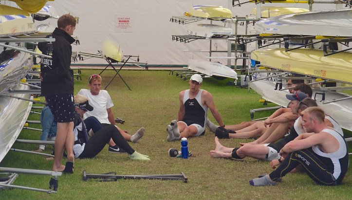 ‘Success has many fathers but defeat is an orphan’. Molesey Boat Club ‘B’ contemplate their loss to Sydney Rowing Club, Australia, in the Thames Cup.