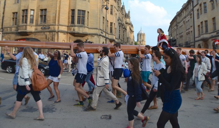 Going down ‘The High’, Oxford’s main street.