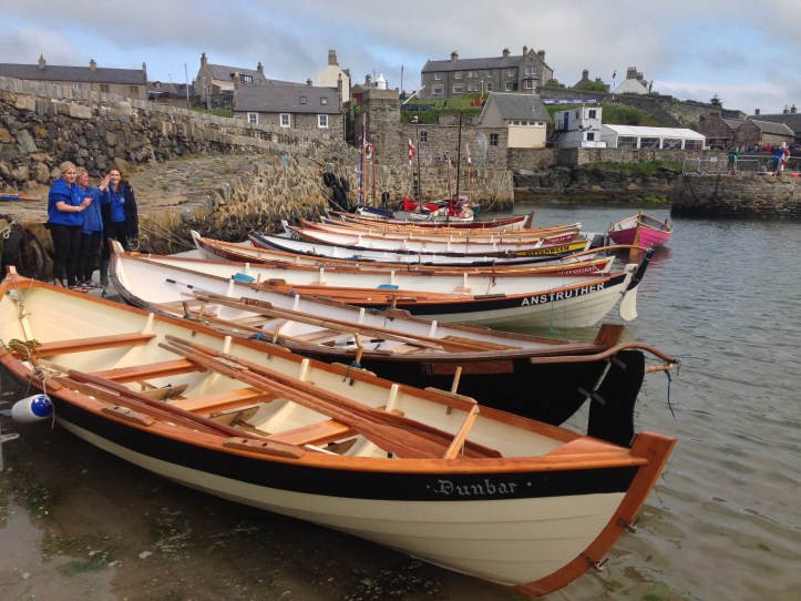 St Ayles Skiffs in Portsoy harbour. Picture: scottishcoastalrowing.org