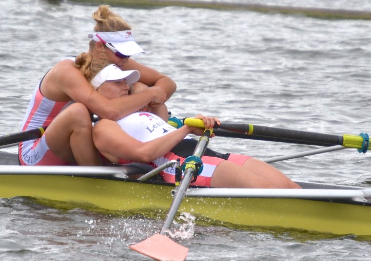 Senior Double Sculls: Leander beat Reading University by 1 3/4 lengths.