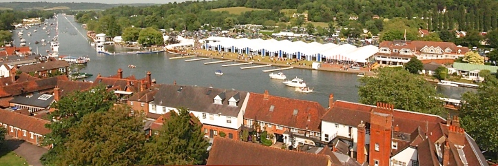 For most of its history, the only ‘aerial view’ of Henley Royal Regatta was from the tower of St Mary’s Church. Photo: Robert Treharne Jones.