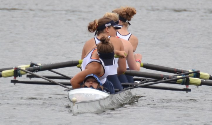 Manipulations in the Henley RC Junior Coxed Four before they go onto the start for their semi-final.
